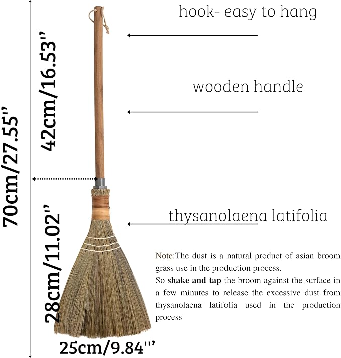 BMart Home Natural Whisk Sweeping Hand Handle Broom - Image 2