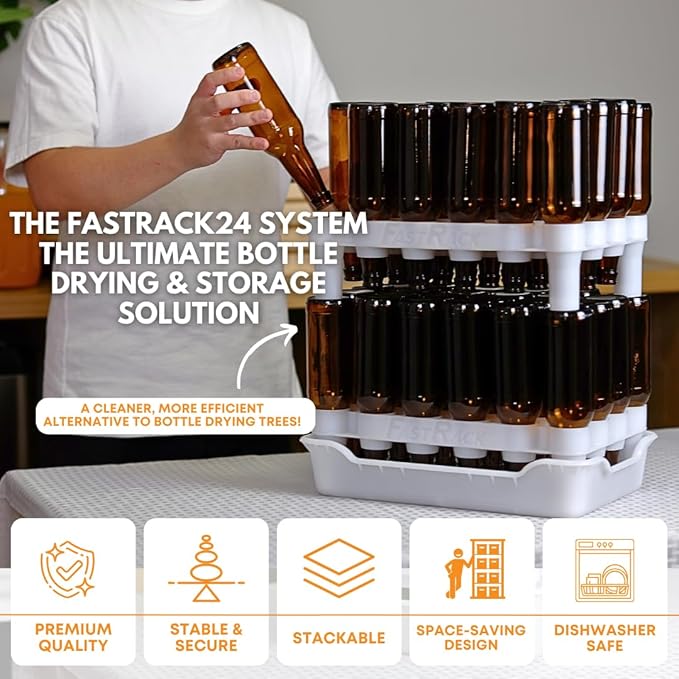 FASTFERMENT - 24-Bottle Drying Rack & Tray| Bottle Drying Tree Alternative | - Image 4