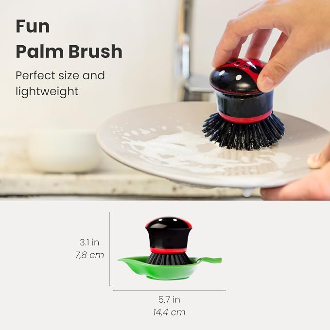 Vigar Ladybug Palm Dish Scrub Brush - Image 2