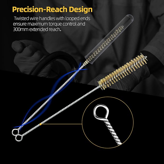 7Pcs Wire Tube Brushes Set, Brass Bottle Brush, Narrow Spaces, Engine Parts - Image 5