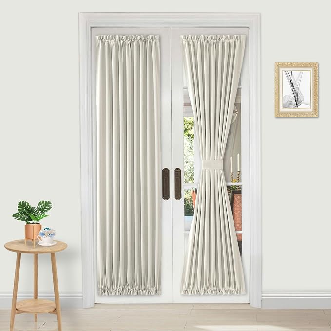 DWCN French Door Curtains – Rod Pocket Thermal Curtain by DWCN
