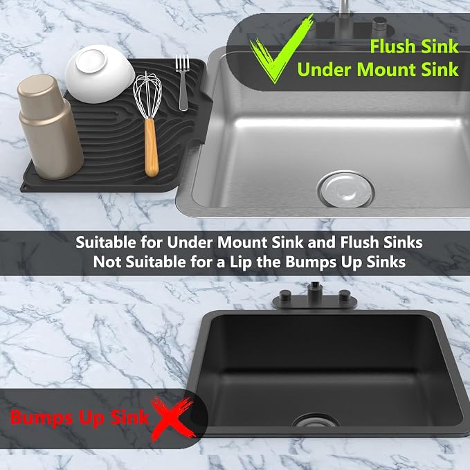 Dish Drying Matt for Kitchen Counter, 14.6"×11"Silicone Dry Rack Mat - Image 5