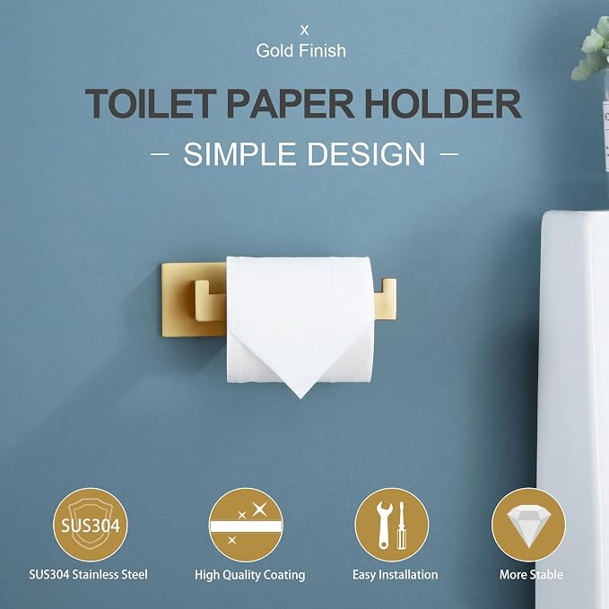 KOKOSIRI Gold Toilet Paper Holder Toilet Roll Holder - Image 3