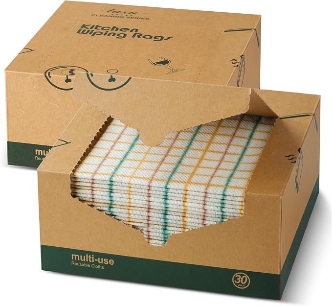 LUXU Reusable Cleaning Wipes, Dry Multi-Use Reusable Cloths, Heavy Duty by LUXU