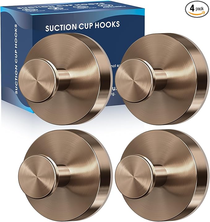 Suction Cup Hooks for Shower, No Drill Towel Hooks for Bathroom Wall, Tile to by MOTAIPEAK