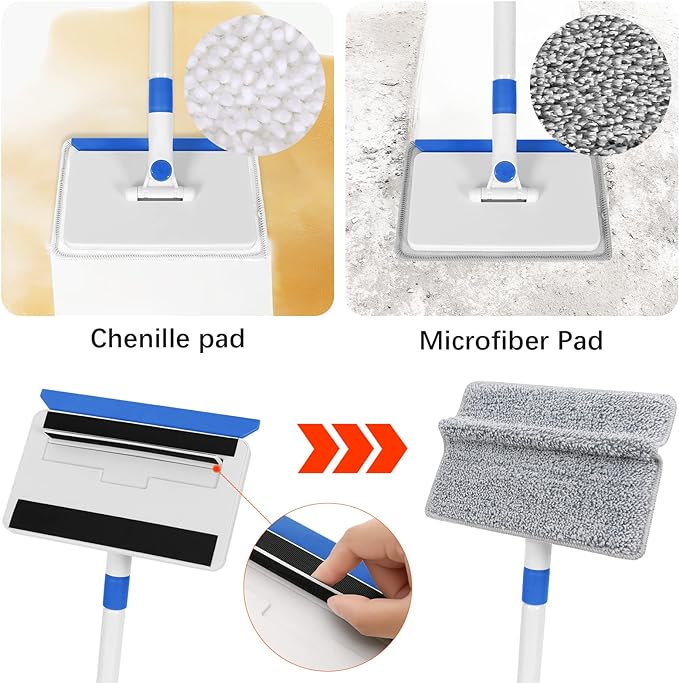 Baseboard Cleaner Tool with Handle, Wall Cleaner with Extendable Long Handle - Image 4