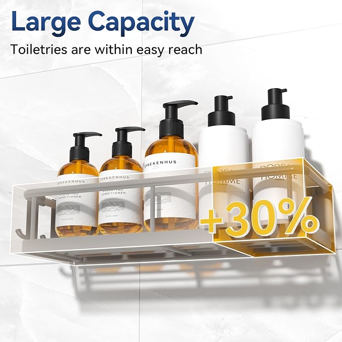 YASONIC Shower Caddy Adhesive, No Drill Bathroom Shower Organizers, - Image 4