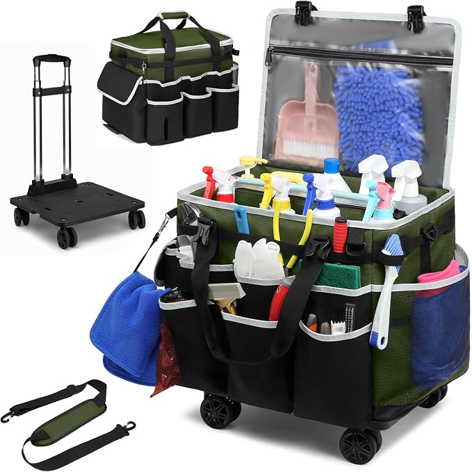 Large Rolling Cleaning Caddy Bag by RUCYEN