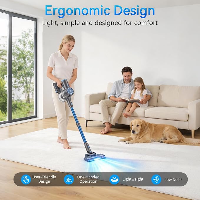 BlueEpic Cordless Vacuum Cleaner, 45KPA 45Mins Rechargeable Vacuum Cordless - Image 6