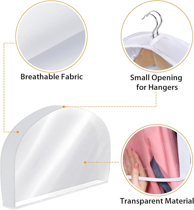 Kntiwiwo Shoulder Covers for Hanging Clothes Breathable Garment Dust Covers - Image 4