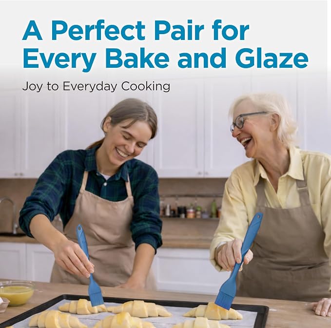 Kitchen Mama WaltzGrip Platinum Silicone Basting Pastry Brush: Set of 2 - Image 7