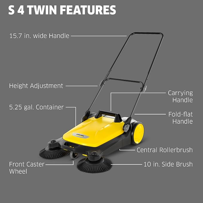 Kärcher Walk Behind Outdoor Push Sweeper S 4 Twin - Image 3