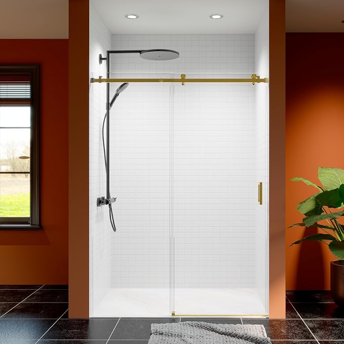 50-54 Inch Frameless Sliding Shower Door, 5/16" Clear Tempered Glass, Smooth - Image 9