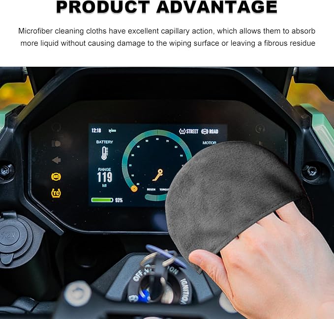 Car Screen Cleaner, Soft Microfiber Cloth Touch Screen Wipe Round Cleaning Tool - Image 4