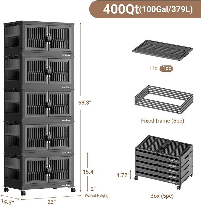 BROVIEW 400Qt Stackable Storage Bins - Image 2
