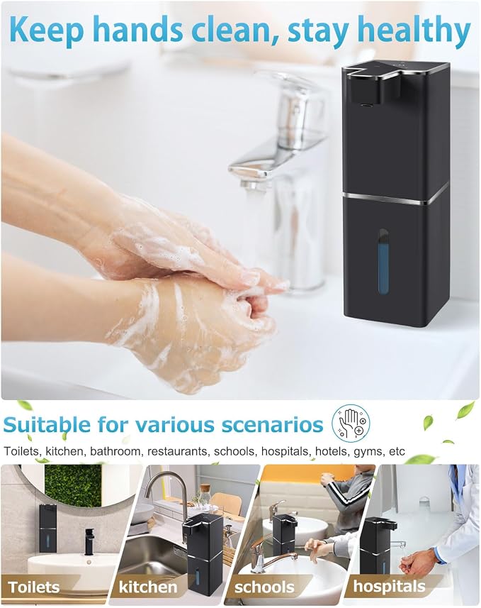 Automatic Foaming Soap Dispenser Touchless 380ml/12.8oz Rechargeable Hand Soap - Image 7