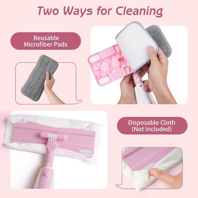 Hilsoeet Kids Spray Mop Pink, Real Working Water-Spraying Toy, Montessori Mini - Image 6