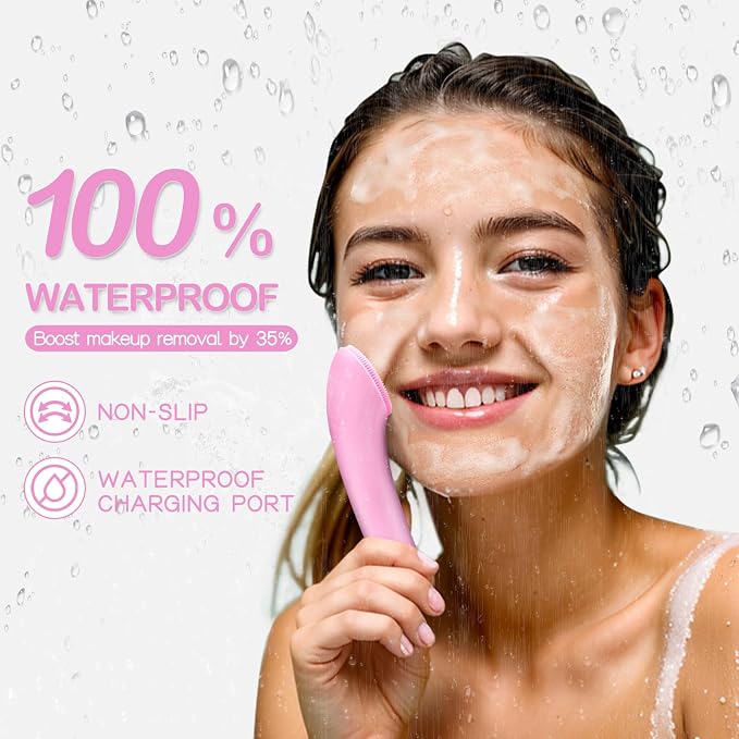 PRITECH Facial Cleansing Brush, Rechargeable Silicone Face Scrubber - Image 6