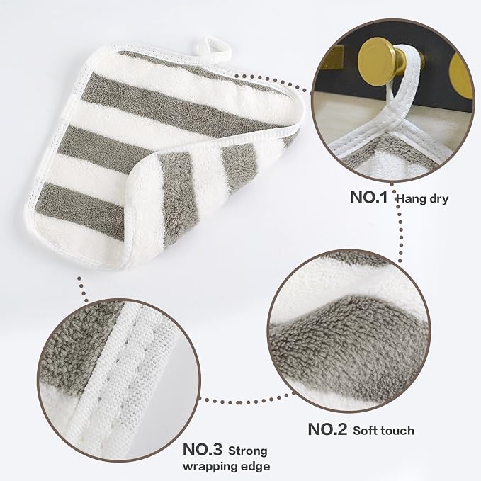 SINLAND Microfiber Facial Cloths Fast Drying Washcloth 8inch x 8inch Absorbent - Image 3