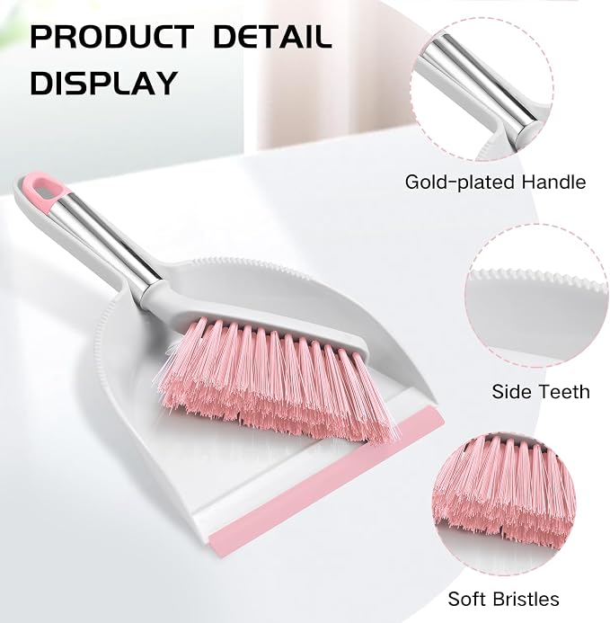 NACENA Mini Broom and Dustpan Set, Small Dust Pan and Brush Set - Image 5