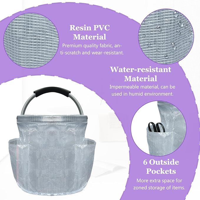 2Pack Portable Cleaning Caddy for Cleaning Supplies, 17L Household Tool Bucket - Image 8