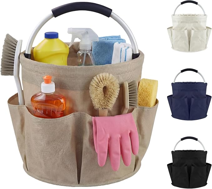 Cleaning Caddy with Handle and 6 Pockets, 17L Cleaning Supplies Organizer by Unknown