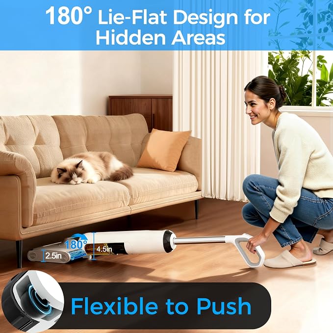 Cordless Wet Dry Vacuum Cleaner, 23KPa Vacuum Mop - Image 5