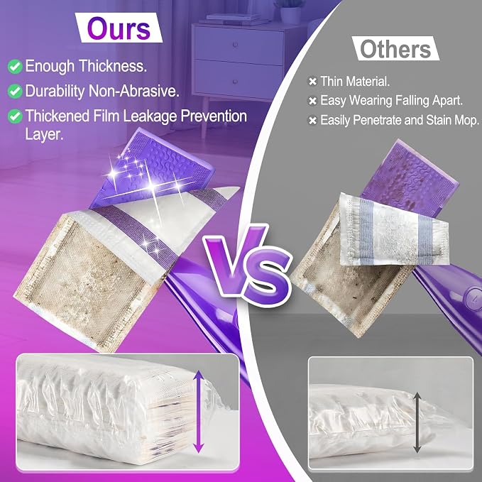 60Pack Mopping Pad Refill for Wetjet Mop Compatible - Image 2