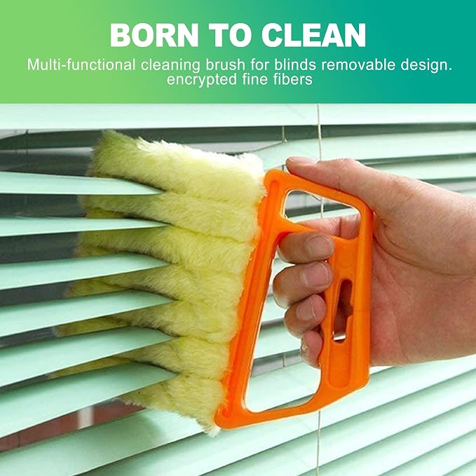 slaixiu 4-Pack 7 Finger Window Blind Cleaner Duster Tool, Washable Mini Blinds - Image 6