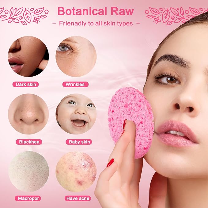 60-Count Compressed Facial Sponges Natural Cellulose - Image 5