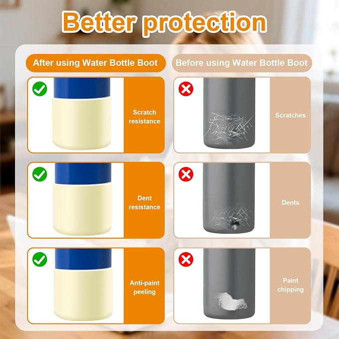 Silicone Water Bottle Boot and Bottle Drying Rack Compatible - Image 3