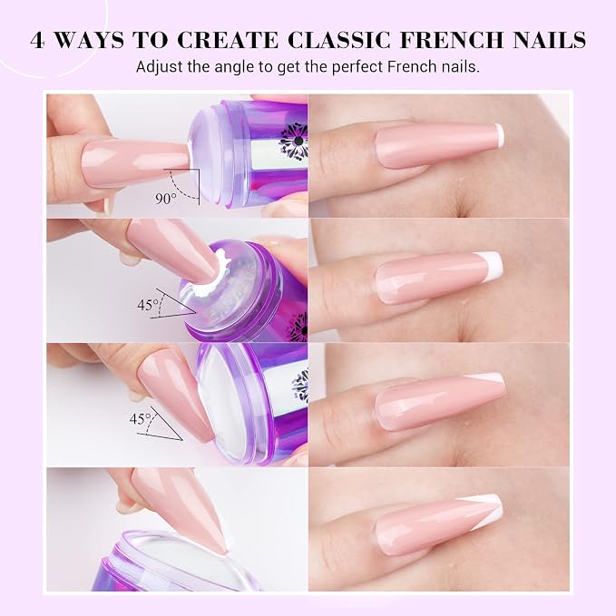 Saviland French Tip Nail Stamp: 5PCS Purple Radium Jelly Stamper Nail Art - Image 4