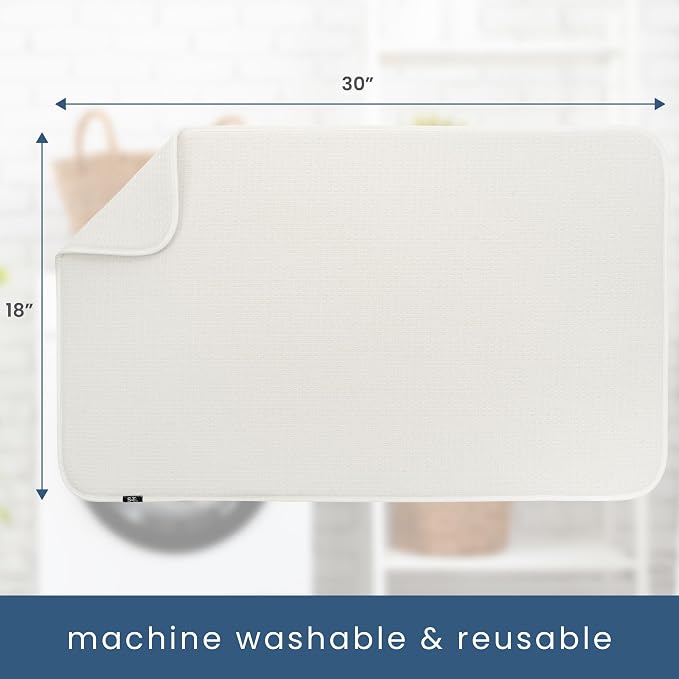 S&T INC. Dish Drying Mat Jumbo, 18” x 30”, Absorbent Microfiber Kitchen Counter - Image 6