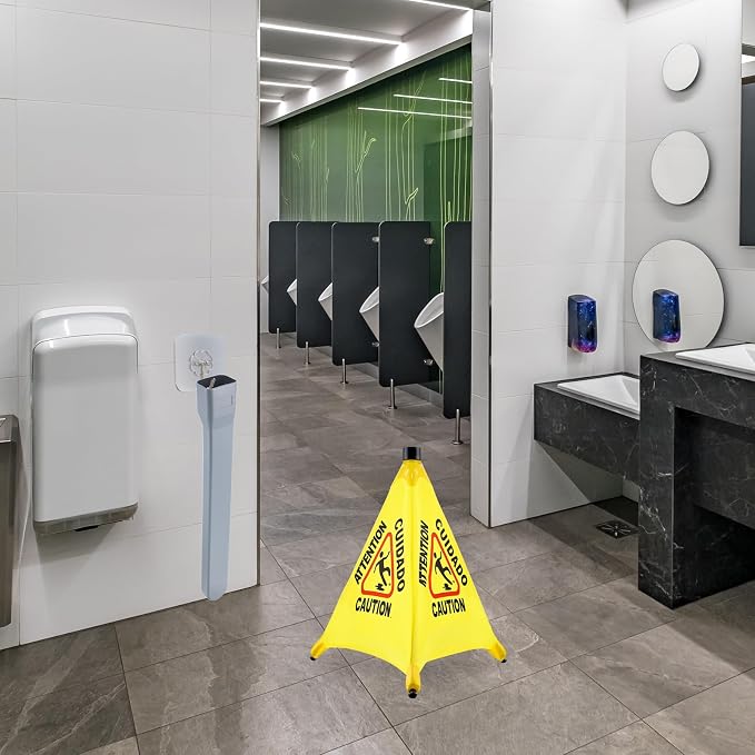 8-Packs Wet Floor Signs 20 Inch, Pop UP Bilingual Yellow Caution Wet Floor Sign - Image 5