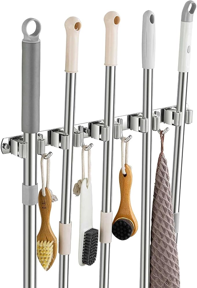 Broom Holder Wall Mount, Stainless Steel Broom Hanger Wall Mount, Heavy Duty by Unknown