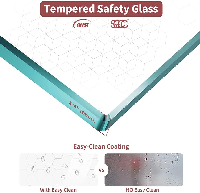 56-60" W x 76" H Semi-Frameless Double Sliding Glass Shower Door, 1/4" Clear - Image 3