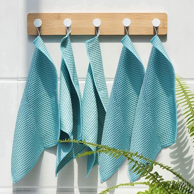 8 Pack Waffle Weave Microfiber Towels, Premium 3D Mesh Waffle Weave Quick - Image 5