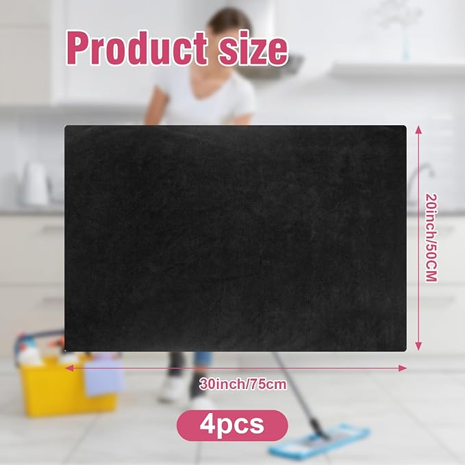 4 Pcs Extra Large Microfiber Cleaning Cloth 30 x 20 Inch Reusable Thick - Image 2