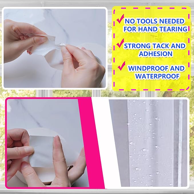 White Window Weather Sealing Tape, Waterproof Window AC Air Conditioner Sealing - Image 4