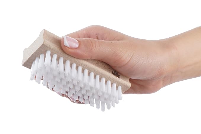 Konex Non-Slip Wooden Two-sided Hand and Nail Brush. Fingernail Brush - Image 4