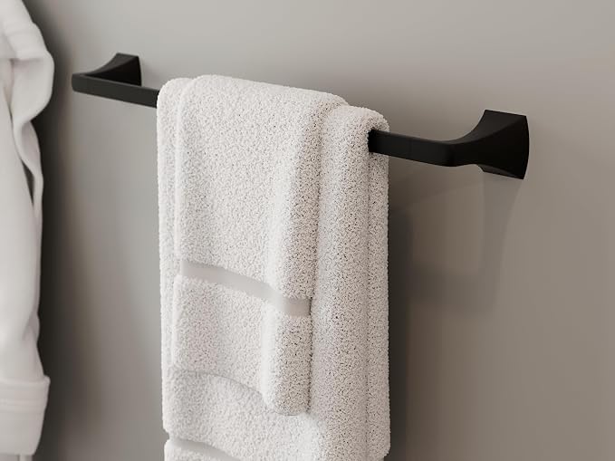 Pfister Bruxie Bath Towel Bar for Bathroom, Wall-Mounted, Matte Black Finish - Image 2