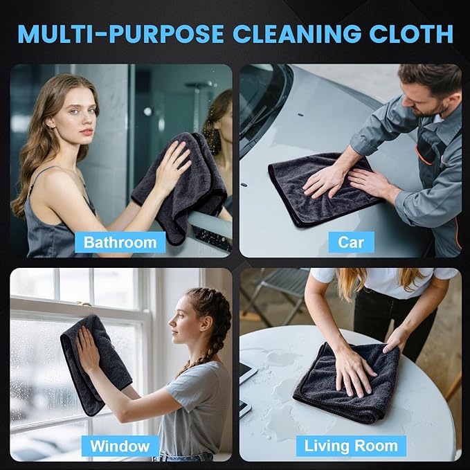 Shiny Wipes Shower Cleaning Cloth, Ultra Absorbent Car Drying Towel, 2 Pack 16 - Image 6