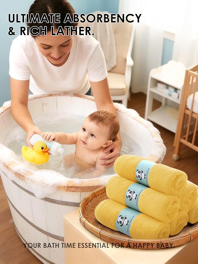 HIPHOP PANDA Baby Washcloths, Rayon Made from Bamboo - Image 4