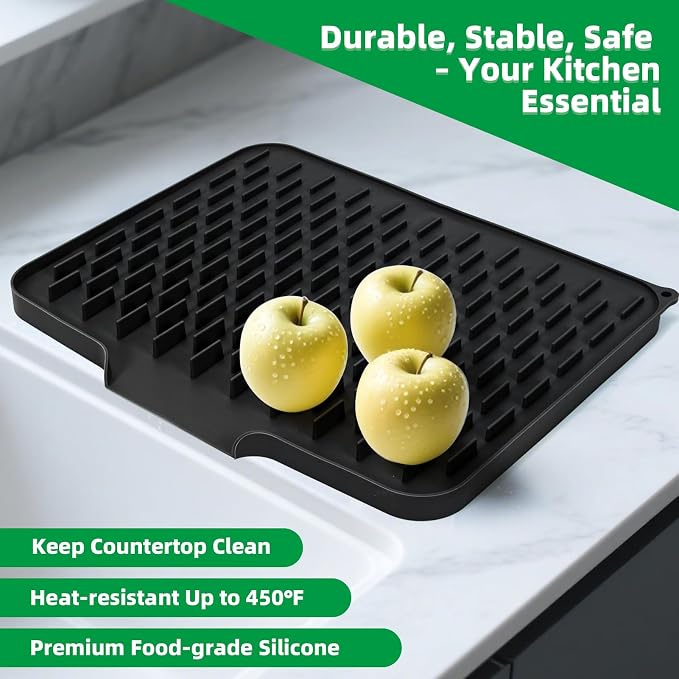 LONGKING Black Non-Slip Dish Drying Mat - Image 6