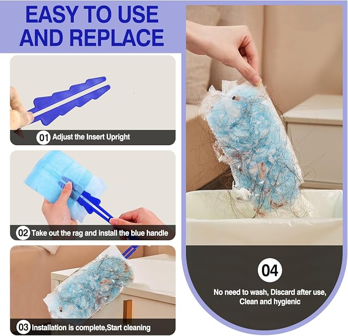 40 Count Duster Refills, Disposable Static Dust Removal Brush Replacement Head - Image 5