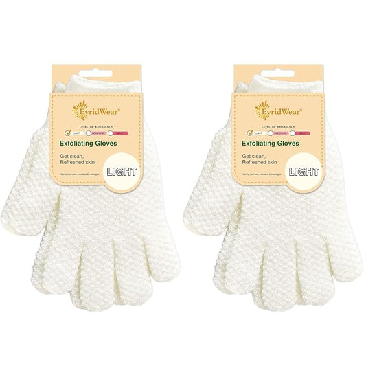 Evridwear Exfoliating Gloves for Shower, 100% Nylon Thick Soft Medium Heavy by Evridwear