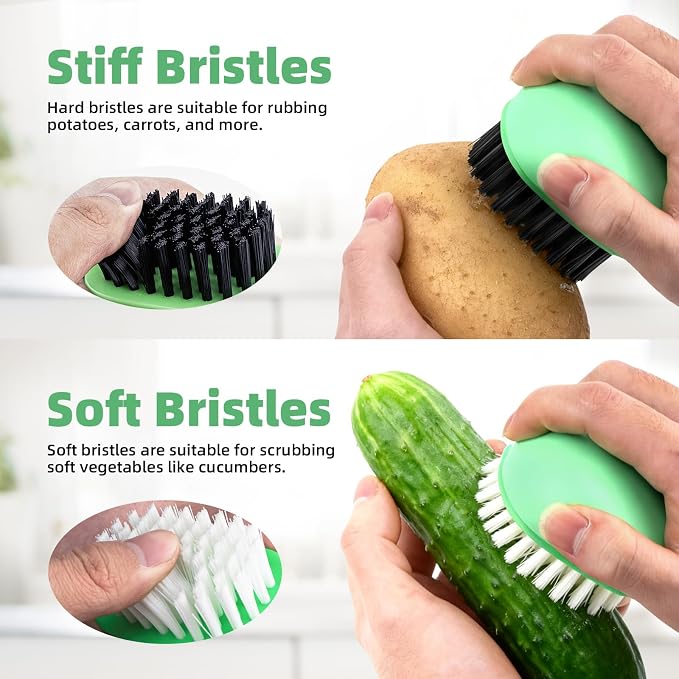 Vegetable Brush Scrubber for Food, Dishwasher Safe Ear-Hanging Veggie & Fruit - Image 4