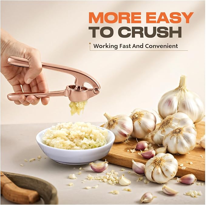 Kitchen Garlic Press, Rust Proof & Dishwasher Safe Garlic Mincer, Durable - Image 4