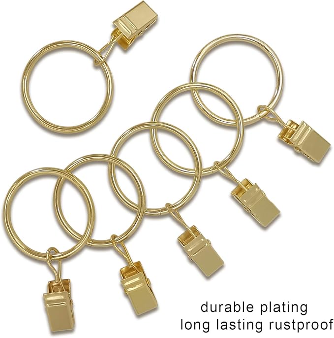 100 Pack Curtain Rings with Clips, Drapery Clips with Rings, Drapes Rings 1.26 - Image 7