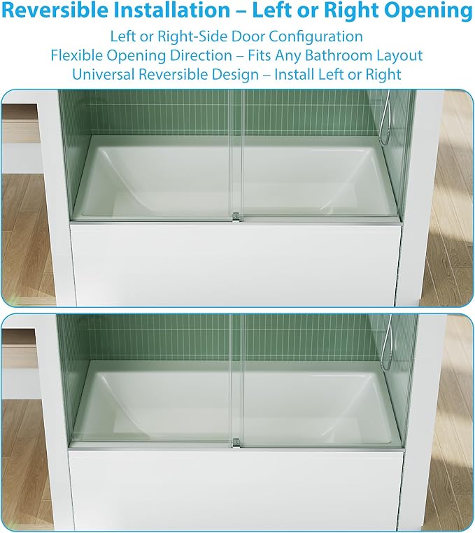 60" x 59" Frameless Sliding Shower Door - Image 4